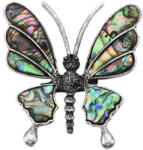  Ezüst Színű Abalone Paua Kagyló Lepke Pillangó Bross Kitűző