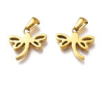  Arany Színű Nemesacél Szitakötő Charm - gyongykavics - 1 399 Ft