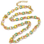  Arany Színű Nemesacél Színes Tűzzománc Nyaklánc