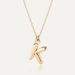 Giorre Nyaklánc felfújható K betűvel, 925 ezüst, arany bevonattal hossza 45 cm