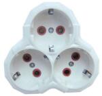 LAVA Sokets Triplu stecher 3x SCHUKO 3500W 16A alb/rosu VE12001 LAVA Sokets (VE12001)