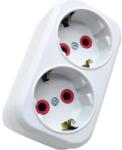LAVA Sokets Dublu stecher 2x SCHUKO 16A 3500W alb/rosu VE12000 LAVA Sokets (VE12000)