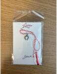 Flippy Martisor Traditional, Jolie, Model POTCOAVA, cu Snur Impletit Alb Rosu, 8.5 x 5.5 cm, Argintiu (teo-165725)
