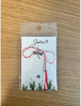 Flippy Martisor Traditional, Jolie, Model Libelula, cu Snur Impletit Alb Rosu, 8.5 x 5.5 cm. Argintiu (teo-165715)