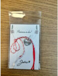 Flippy Martisor Traditional, Jolie, Model INIMA LOVE, cu Snur Impletit Alb Rosu, 8.5 x 5.5 cm. Argintiu (teo-165717)