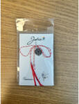 Flippy Martisor Traditional, Jolie, Model FLOARE, cu Snur Impletit Alb Rosu, 8.5 x 5.5 cm, Argintiu (teo-165719)