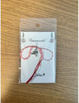 Flippy Martisor Traditional, Jolie, Model HOMAR, cu Snur Impletit Alb Rosu, 8.5 x 5.5 cm. Argintiu (teo-165716)