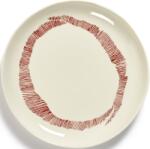 Serax Farfurii pentru mic dejun Feast, 19 cm, alb-roșii, set 2 buc (B8921004C)
