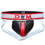 BDSMaster Jockstrap Neo Dungeon - prémium fekete-piros jockstrap