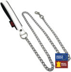 The Red Prémium bőr fogantyús póráz - 1 m, fehér