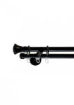 Casa Deco Logistics Galerie dubla picior universal prince teava neteda / profil negru 19mm Suport draperie