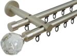 Casa Deco Logistics Galerie metal dubla PICIOR UNIVERSAL TEAVA PROFIL - KULA CRISTAL19/19 - CROM MAT Suport draperie