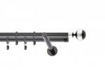 Casa Deco Logistics Galerie dubla PICIOR UNIVERSAL MINGE INOX dubla 19/19 - NEGRU Suport draperie