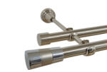 Casa Deco Logistics Galerie dubla fara inele valeo crom 19 mm inox Suport draperie