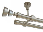 Casa Deco Logistics Galerie dubla afina fara inele prindere tavan 19/19 mm inox Suport draperie