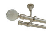Casa Deco Logistics Galerie dubla kula crystal fara inele prindere tavan 19/19 mm inox Suport draperie