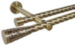 Casa Deco Logistics Galerie dubla twist picior universal fara inele prindere perete sevilla 19/19 mm aur antic Suport draperie