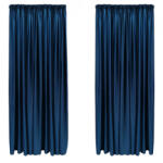 Casa Deco Logistics Set Draperie Catifea Velvet Cu Rejansa De 8 Cm Bleumarin
