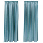 Casa Deco Logistics Set Draperie Catifea Velvet Cu Rejansa De 8 Cm Albastru Deschis