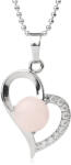  Kristályos rózsakvarc szív medál -nyaklánc