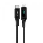 ACEFAST Cablu De Date si Incarcare USB-C - Lightning Acefast C6-01 Display, 20W, 1.2m (Negru)