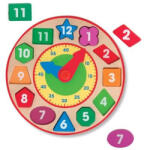 Melissa & Doug Fa óra tanító játék és formaberakó egyben (8593)