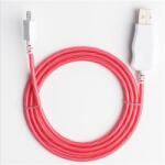  Prémium Adat- és Töltőkábel, MicroUSB/USB csatlakozó, villogó fény, 2A gyorstöltés, 1 méter, piros (ar9n-TB12363)