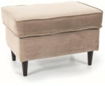SIGNAL MEBLE Ron Velvet Bársony Lábtartó Puff Sötét Bézs Wenge Lábakkal