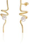 JwL Luxury Pearls Cercei lungi din argint placați cu aur, cu perlă JL0621