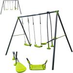 Pepita PRO Стоманена градинска люлка за 4 човека с люлки 239x180x182cm - лайм-черен (NS811)