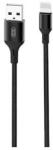 XO Cablu de date XO NB143, USB/Lightning, 2.4A, 2 m, Negru (6920680870868)