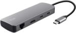 Trust Docking Station Trust Dalyx 8-in-1, Grey (TR-25672) - flax