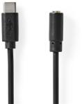 Nedis CCGL65960BK10 USB kábel USB 2.0 1 M USB C-típus 3.5mm Fekete (CCGL65960BK10)