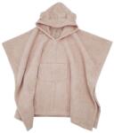 Eko Pončo pamutból kapucnival és fülekkel Powder pink 75x120 cm