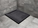 Radaway Doris C lapos fekete betonszürke zuhanytálca 90x90 fekete, ajándék szifonnal