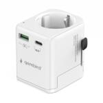 Gembird Adaptor de alimentare universal de călătorie cu împământare 20W alb (TPA-EU1A1C20-01-W)