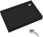 Schedline Favory Plus Black Mat téglalap alakú zuhanytálca szifonnal 100x80 cm fekete 3ST. F1P-80100/C/MG (3STF1P80100CMG)