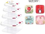 Hobby Life Set de 4 recipiente pătrate cu model *6781 (CH-HOB020979)