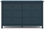 Marckeric Comodă albastru-închis joasă din lemn masiv de pin 130x80 cm Misti - Marckeric Comoda