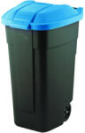 Keter Görgős műanyag kerti szemetes 110 L fekete - kék tetővel (214127)