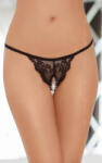 SoftLine Collection Erotikus nyitott csipketanga - fekete