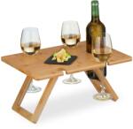 Relaxdays Masă de vin pătrată pentru picnic, din bambus (10133442) Tacam