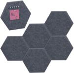 Relaxdays Hexagonuri din pâslă gri pentru panouri de afiș, set de 6 (10134702)