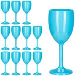 Relaxdays Pahare de vin din plastic turcoaz, set de 12 (10133699) Pahar