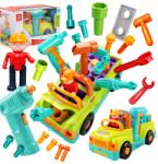 Hola Autó kanyarodás csavarás kis szerelő lovaglás interaktív játék 18m+ (SN784)