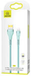 USAMS Fonott U33 Lightning kábel 1.2m 2A Gyors töltéssel SJ360USB02 (US-SJ360) cián (SJ360USB02)