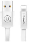 USAMS U2 lapos kábel Lightning 1.2m iPhone 5/6/7/8/X készülékhez SJ199IP02 fehér (US-SJ199) (SJ199IP02)