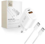 Tech-Protect NCA45W-GAN 2-PORT hálózati töltő PD 45W / QC3.0 + TYPE-C kábel fehér (503607)