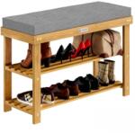 CASARIA Akác cipőtartó ülőkével 70 x 33 x 48 cm (109678)