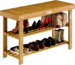 CASARIA Akác cipőtartó paddal 90 x 33 x 46 cm (106542)
